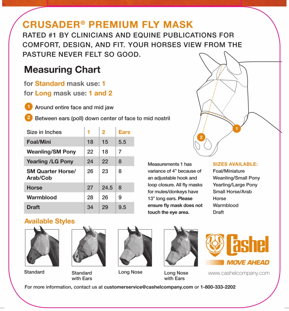 Cashel Crusader Horse Fly Mask, Long Nose & Ears Fly Masks