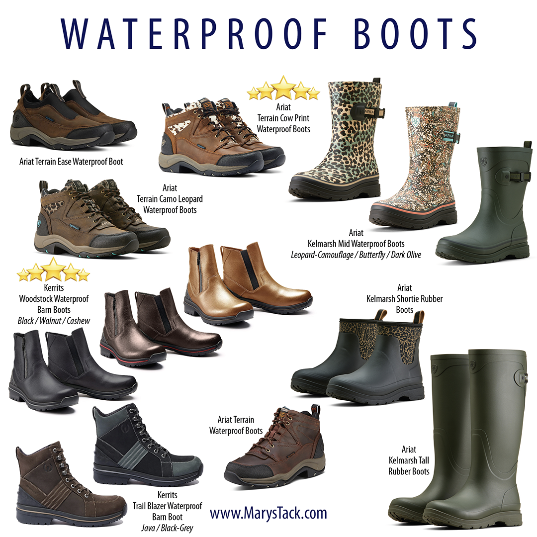 Waterproof boots for equestrian riders and ranch workers